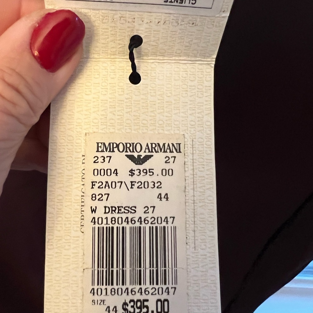 NWT Emporio Armani Women’s Long Sleeve Dress Size 44 - Picture 10 of 10